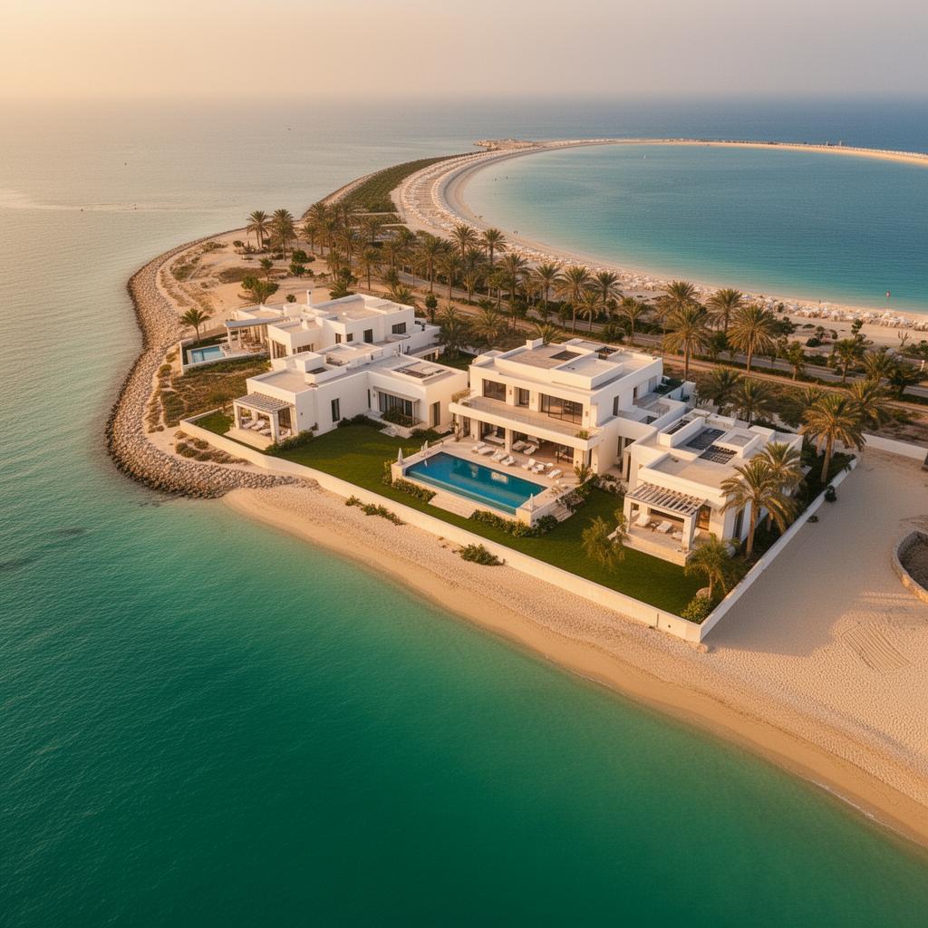 Beachfront villa aerial view